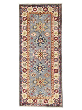 Orientalisk Kazak Fine 84X198 Hallmatta Brun/Grå Ull, Afghanistan