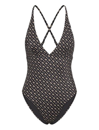 Bb Monogram Swimsuit Patterned BOSS