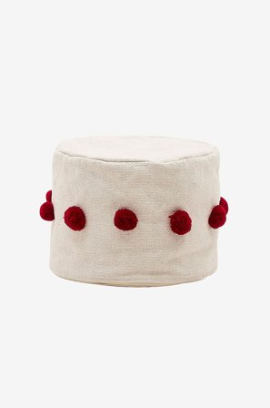 Kave Home - Pouf - manua - Punainen - Rahit - - Homeroom