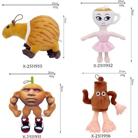 Ny italiensk Brainrot Plysch Tung Tung Tung Sahur Tralalelo Tralala stoppad kudde Shimpanzini Bananini Plyschleksak för barnpresenter