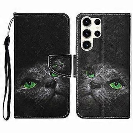 For Samsung Galaxy S25 Ultra Deksel Mønstertrykk Beskyttende Lær Folio Telefon Deksel (Stil G)