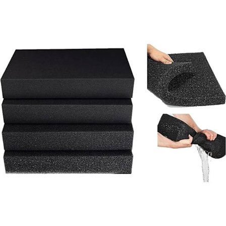 Filter Skum Svampe, Filter Media Pad, Filter Svampe, Skær-til-størrelse Skum til Akvarium Fiskekum 19.6"x19.6"x1.57"(25PPI)