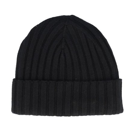 Wigéns - Noir cuff Bonnet - Merino Wool Beanie Black Cuff @ Hatstore