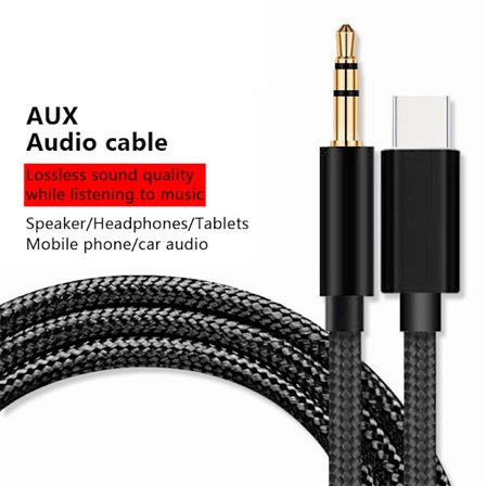 Aux o Kaapeli Type-C USB-C 3,5 mm:n liittimeen matkapuhelimen lisävarusteille