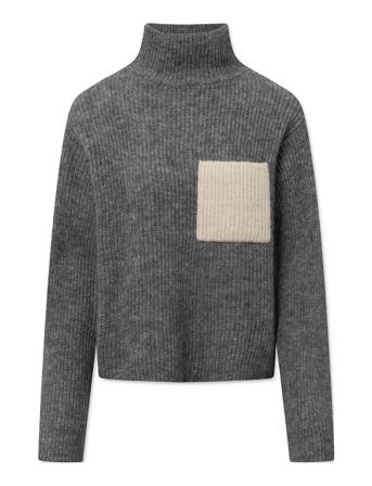 Petrine Sweater Mohair Høyhalset Pologenser Grå Naja Lauf*Betinget Tilbud