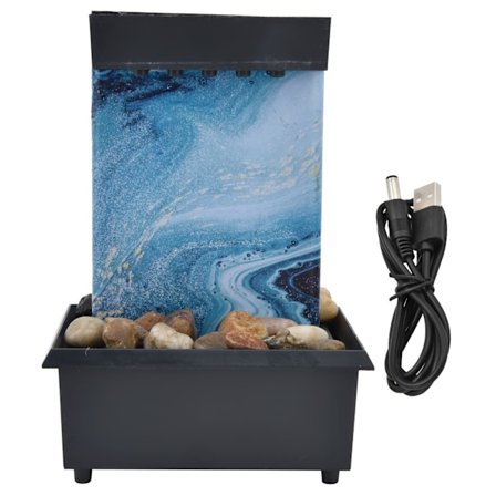 3V USB Marmor Vandfontæne Ornamenter LED Bordplade Fontæne med Sten til Hjemmekontor Borddekoration