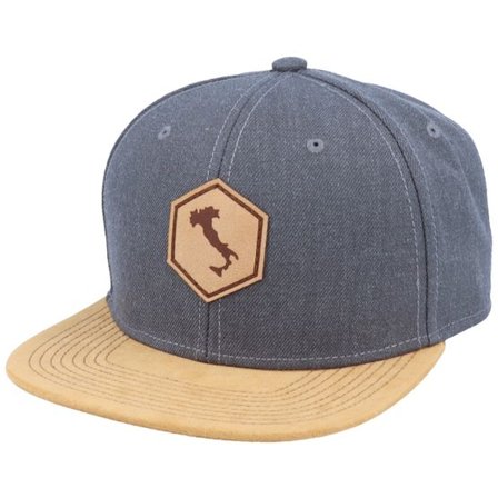 Iconic - Grå snapback Keps - Italy Map Patch Dark Heather Grey/Suede Snapback @ Hatstore