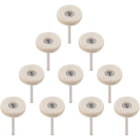 {PL}10 stk Poleringsskive 25mm Ullfilt Poleringshjul Bor Bits Slipeskiver Børster Roterende Verktøy Med Håndtak