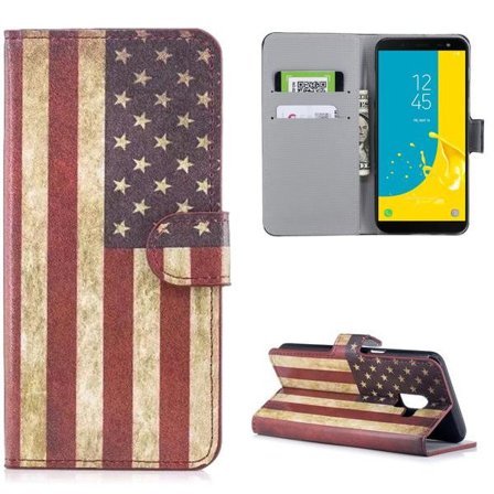 Plånboksfodral Samsung Galaxy J6 (2018) - Flagga USA