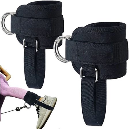 Nilkkaremmit - pyörillä - kuntoiluremmi jaloille - voimaharjoittelu - säädettävä - musta
