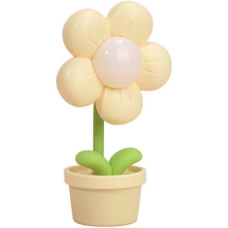 Mini Blomma Natlampe Sød Atmosfære Sengelampe Kreativ Skrivebordsdekoration Rumlamper 250 mah batteri (Gul, En Størrelse)