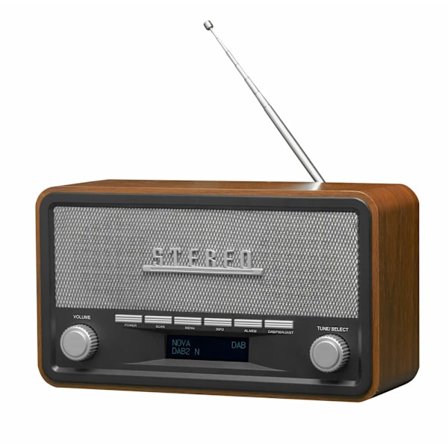 Denver Retro-radio med bluetooth og alarm - Træ