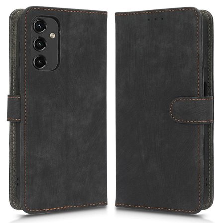 SKALO Samsung A14 4G/5G Lompakkokotelo PU-nahkaa - Musta