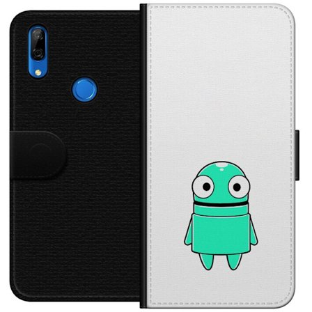 Yhteensopiva Lompakkokotelo Huawei Huawei P Smart Z Turkoosi piirroshahmo isoilla silmillä ja iloisella persoonallisuudella yksinkertaisessa kuvituks