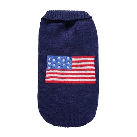 Amerikansk flagg kjæledyrkostyme vinter varm genser mote juleklær for valp (størrelse XS)-lingling}