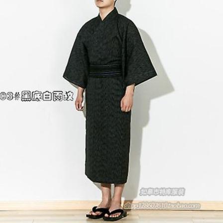 Traditionell Japan Kimono Yukata Herrförband 95 % Bomull