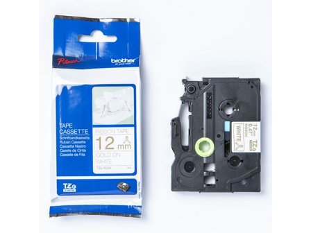 Brother Tape TZER234 12mm guld på vit - Lyreco - Kontorsmaskiner > Märkmaskiner och tape > Tape - Brother TZ