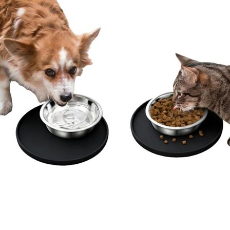 Rund Silikone Foderunderlag L (27cm) - Vandtæt & Skridsikker Bakke til Kæledyr