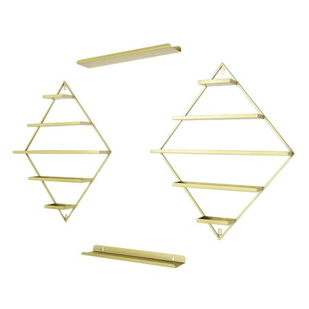 Nagellackställ, 5-vånings väggmonterat, rymmer 90 flaskor,Guld