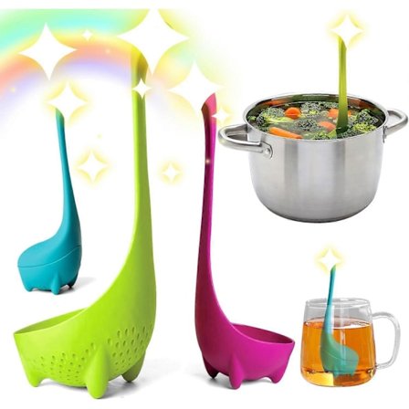 Dinosaur Øse, 3 stk Silikon Suppeøser, Non-stick Varmebestandig Sømløs for Kjøkken