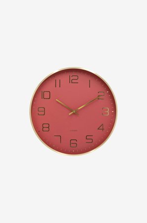 Karlsson - Veggklokke Elegance Glow - Rød - Veggklokker & bordklokker - Fra Homeroom