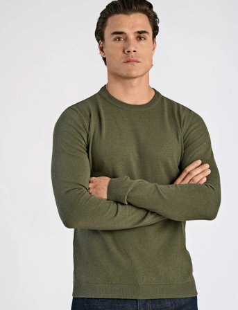 Lindbergh 100% Recycle Knit Round Neck - Green - L
