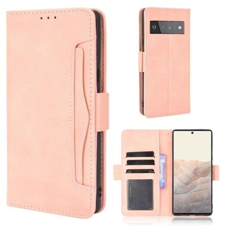Moderne Google Pixel 6 Pro læderetui med pung - Pink Pink