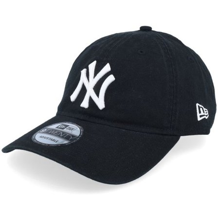 New Era - MLB Svart unconstructed Keps - New York Yankees League Essential 9TWENTY Black/White Dad Cap @ Hatstore