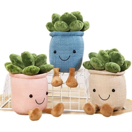 3 stk. Sukkulente Plys Legetøj Potteplanter Plys Dukke, Simulatio