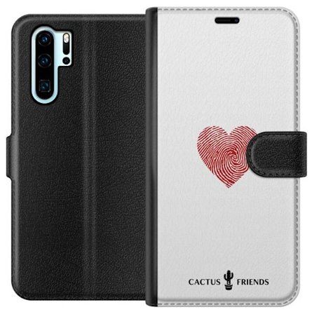 Kompatibel Tegnebogsetui til Huawei Huawei P30 Pro Cactus and Friends - Fingerprint Love