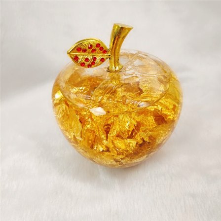 Julegullfoliert Eple Julenisse Ornament 24K Papirvekt Skrivebordspynt