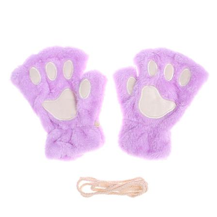 E Cat Paw Fingerlösa Handskar Varm Mjuk Plysch Fingerlös Handske