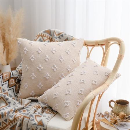 Nordic XINGX Cotton Brodery Putetrekk, Sofapute for soverom Stue Beige 45*45cm
