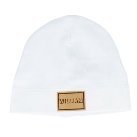 Kinder Babybugz - Weiss traditionalbeanie Mütze - Kinder Baby With Engraved Suede Patch White Beanie @ Hatstore