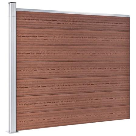 Vidaxl Staketpanel Wpc 175x146 Cm Brun Brun