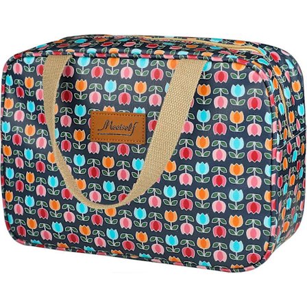 Bærbar Stor Vandtæt Toilet taske, Foldbar Makeup taske, Brusebadstaske med Lynlås, Dame Piger Makeup taske Opbevaringstaske