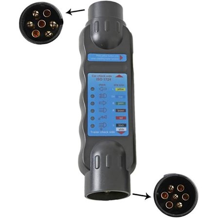 12V Släpvagnskontakt Testare 7-polig Hane - Kompatibel med Lastbil Husbil Bil Släpvagnsledningar Diagnostikverktyg