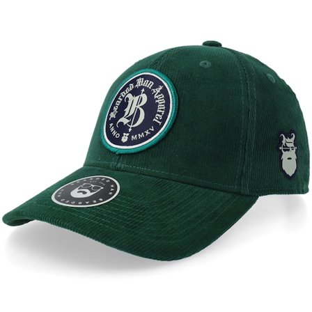 Bearded Man - Grønn adjustable Caps - Legacy Crest Corduroy Deep Forrest Adjustable @ Hatstore