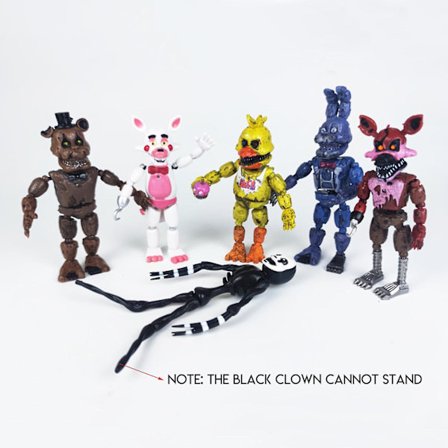 Fnaf Security Breach -sarjan PVC-toimintahahmot Bonnie Foxy Toy Fazbear Bear Doll -mallilelut 6 kpl