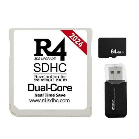 2024 R4-kort R4 Sdhc-adapter Flash-kort 64g 6000-i-1 För Dsl Xl/ll Secure Digital Minneskort D