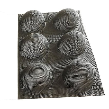 6 huller Non-stick silikone rund brød hamburger bageri form bageplade bakke (som vist)
