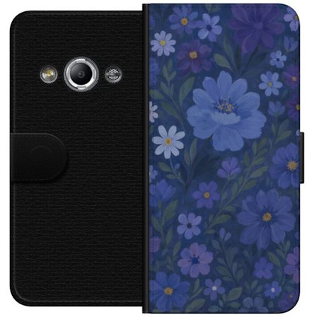 Kompatibel Tegnebogsetui til Samsung Galaxy Xcover 3 Midnatblomster i dyb blå drømmende sommeraften