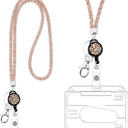 Krystal snor med rullebadgeholder og nøglering, KLB