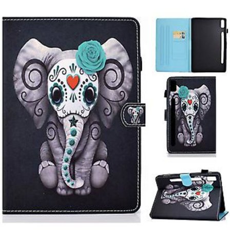 Färgad Ritning PU-Tablettfodral För Lenovo Tab M9 För Lenovo Tab M9 (Rosa Elefant)