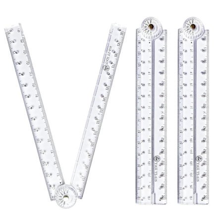 3 stk. foldelinealer, stationær lineal fold gennemsigtig lige lineal bøjelig geometrisk lineal fleksibel plastiklineal til skolebørn