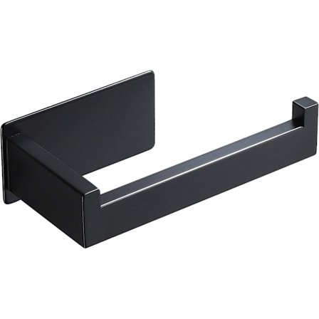 Svart toalettrullehållare, toalettrullehållare för badrum och kök, SUS 304 rostfritt stål, självhäftande