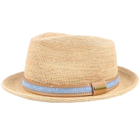 Stetson - Beige straw Hatt - Player Raffia Crochet Natural Straw Hat @ Hatstore
