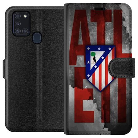 Yhteensopiva Lompakkokotelo Samsung Galaxy A21s Atleti grå text