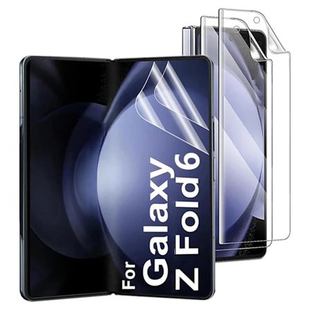Samsung Galaxy Z Fold 6 - Fullt Täckande Hydrogel set (Skärmskydd, Huvudskärm + Baksida)