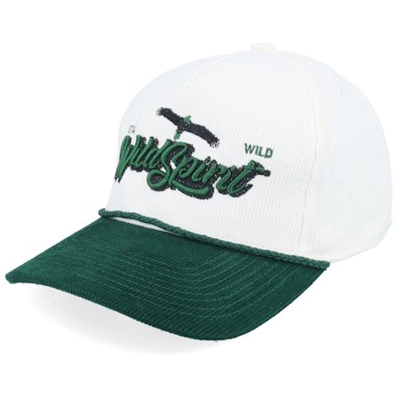 Wild Spirit - White adjustable Caps - Pin Script Rope Cord Off White/Deep Forest A-frame Adjustable @ Hatstore